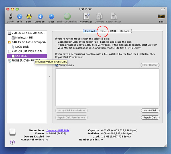mac windows disk format for large files
