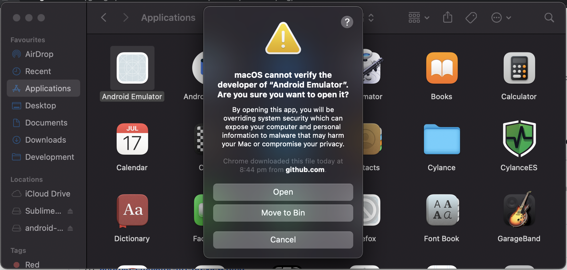 android emulator mac doesn